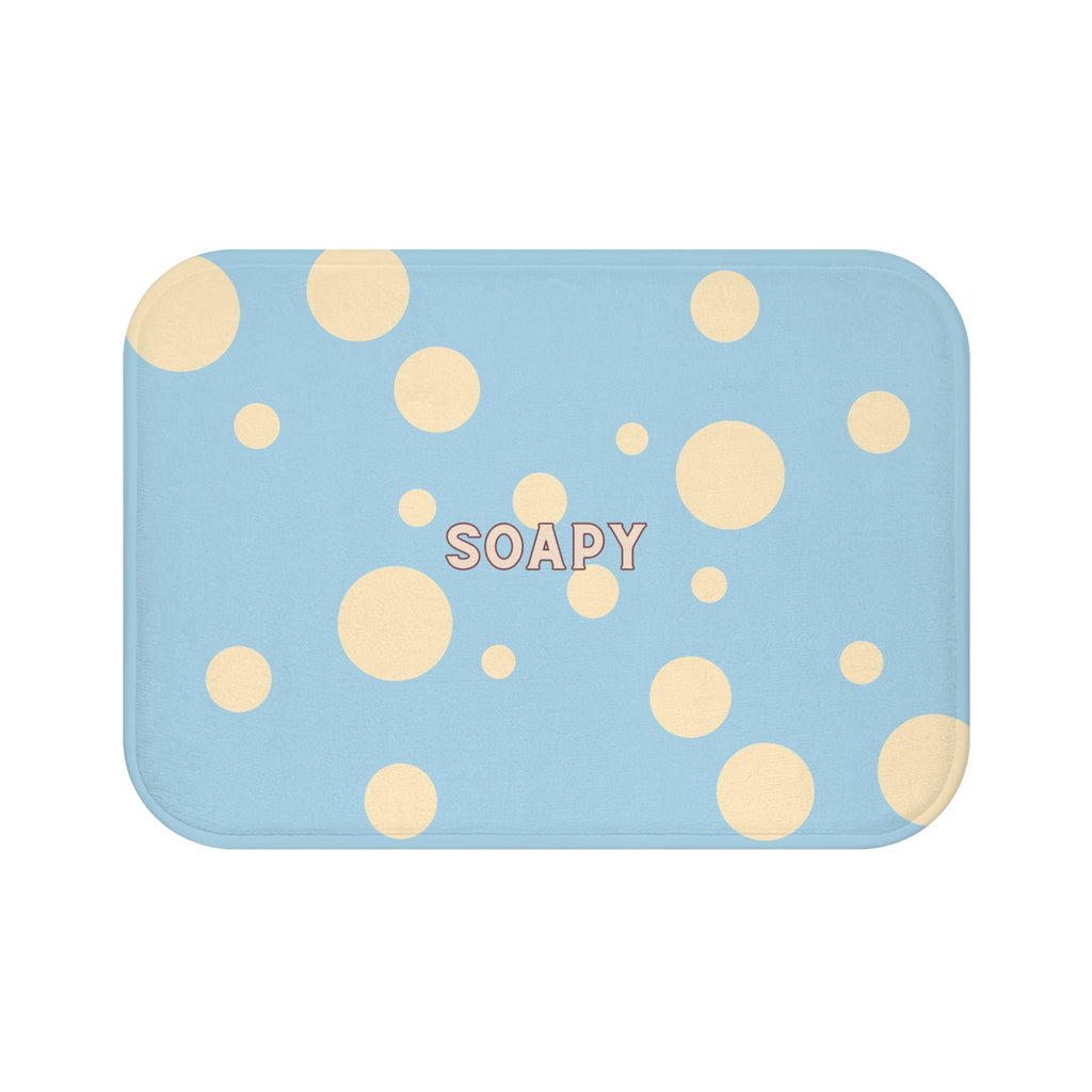 Soapy Blue Bubble Bath Mat — Plush Kids Bathroom Rug