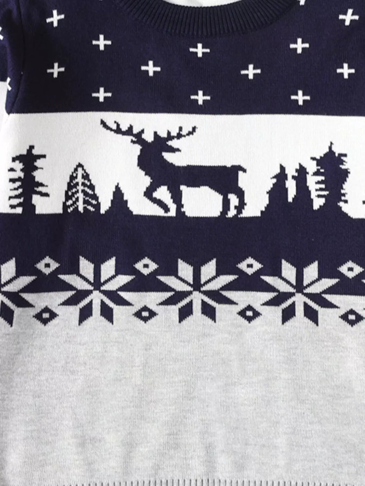 Children's Christmas Reindeer Pattern Knit Sweater