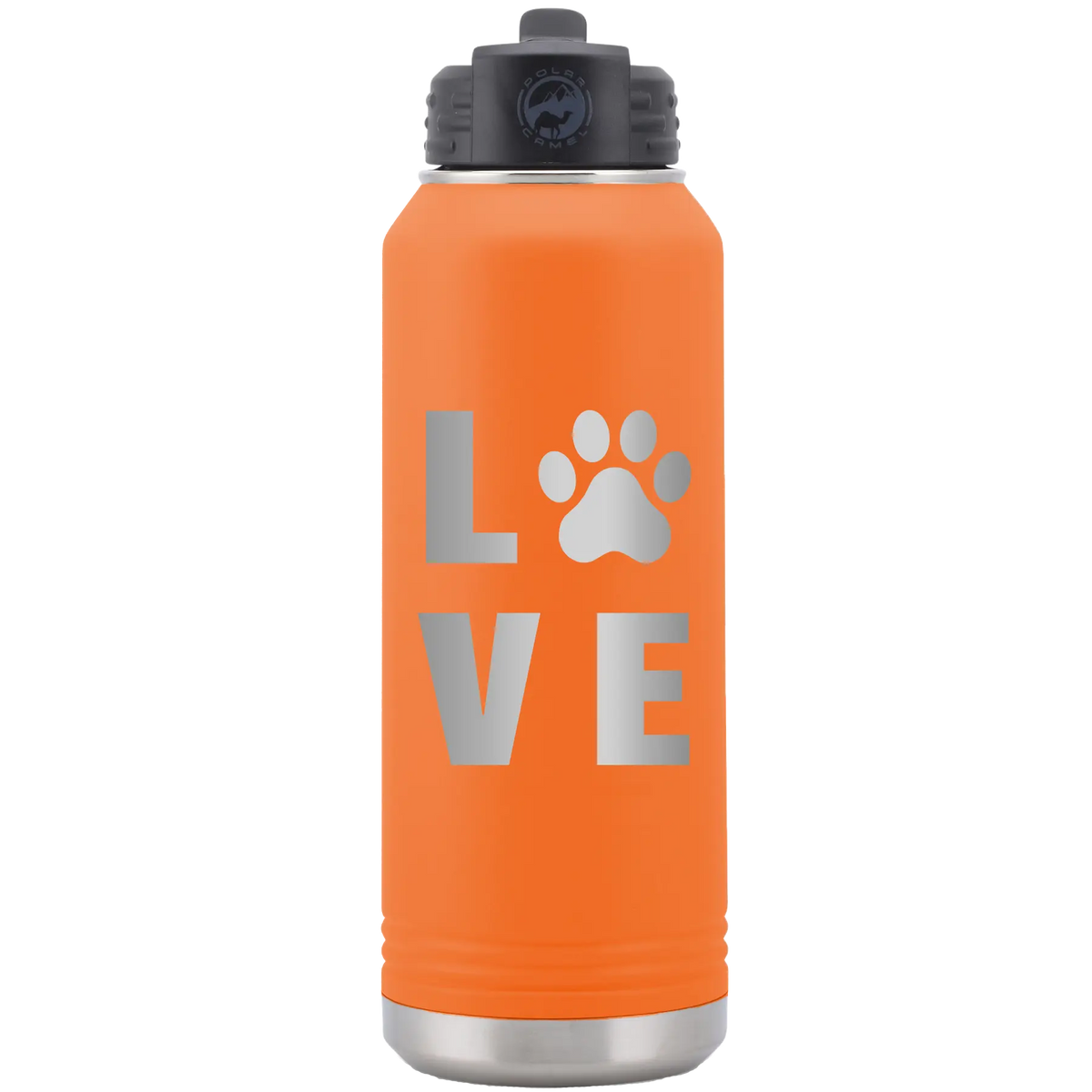 Paw Love 32 oz Water Bottle | Orange