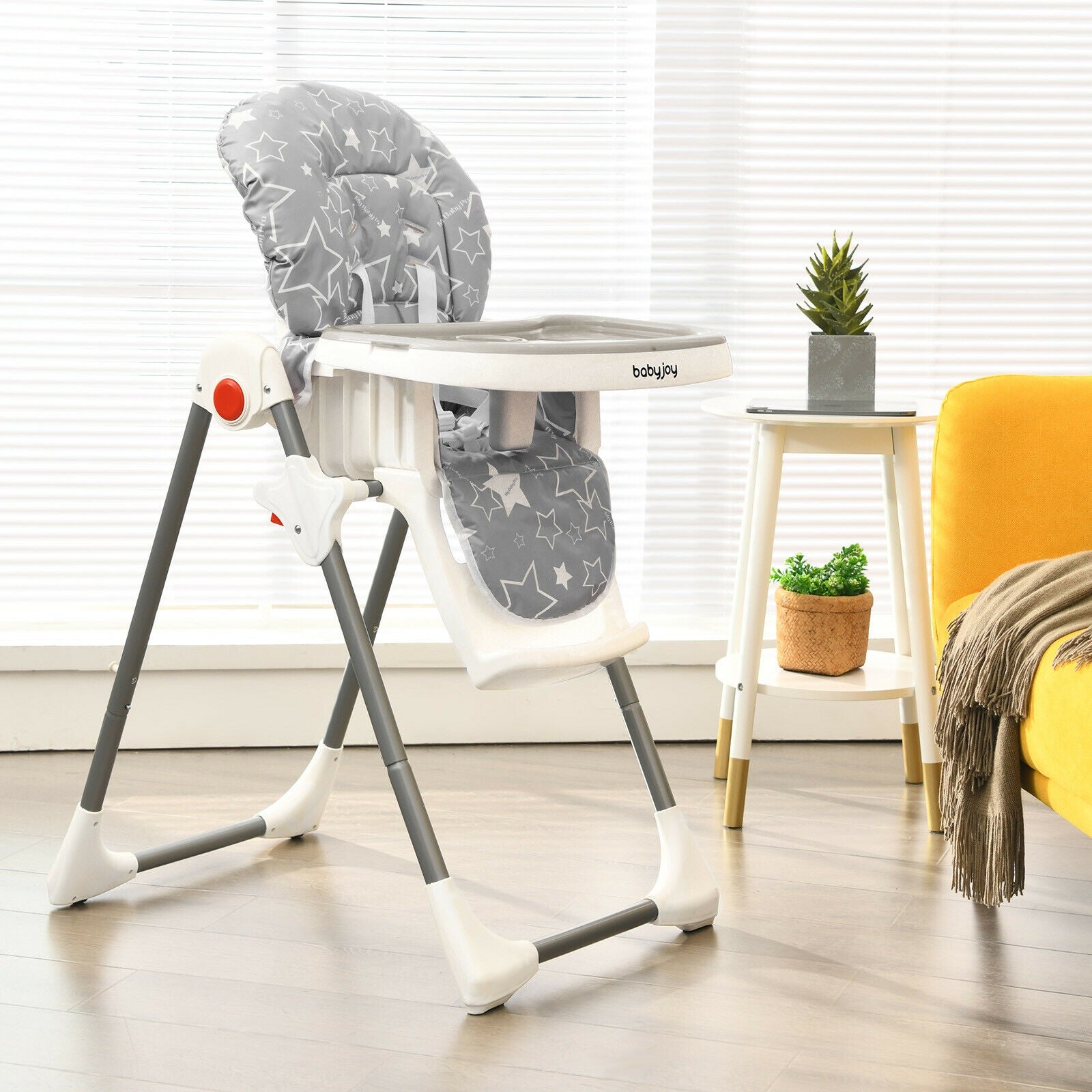Folding Baby High Dining Chair with 6-Level Height Adjustment