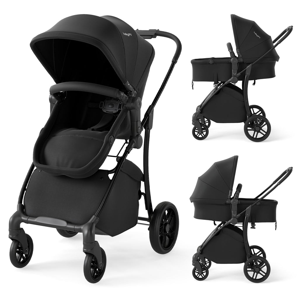 2-in-1 Baby Stroller with Bassinet Mode and Reversible Seat