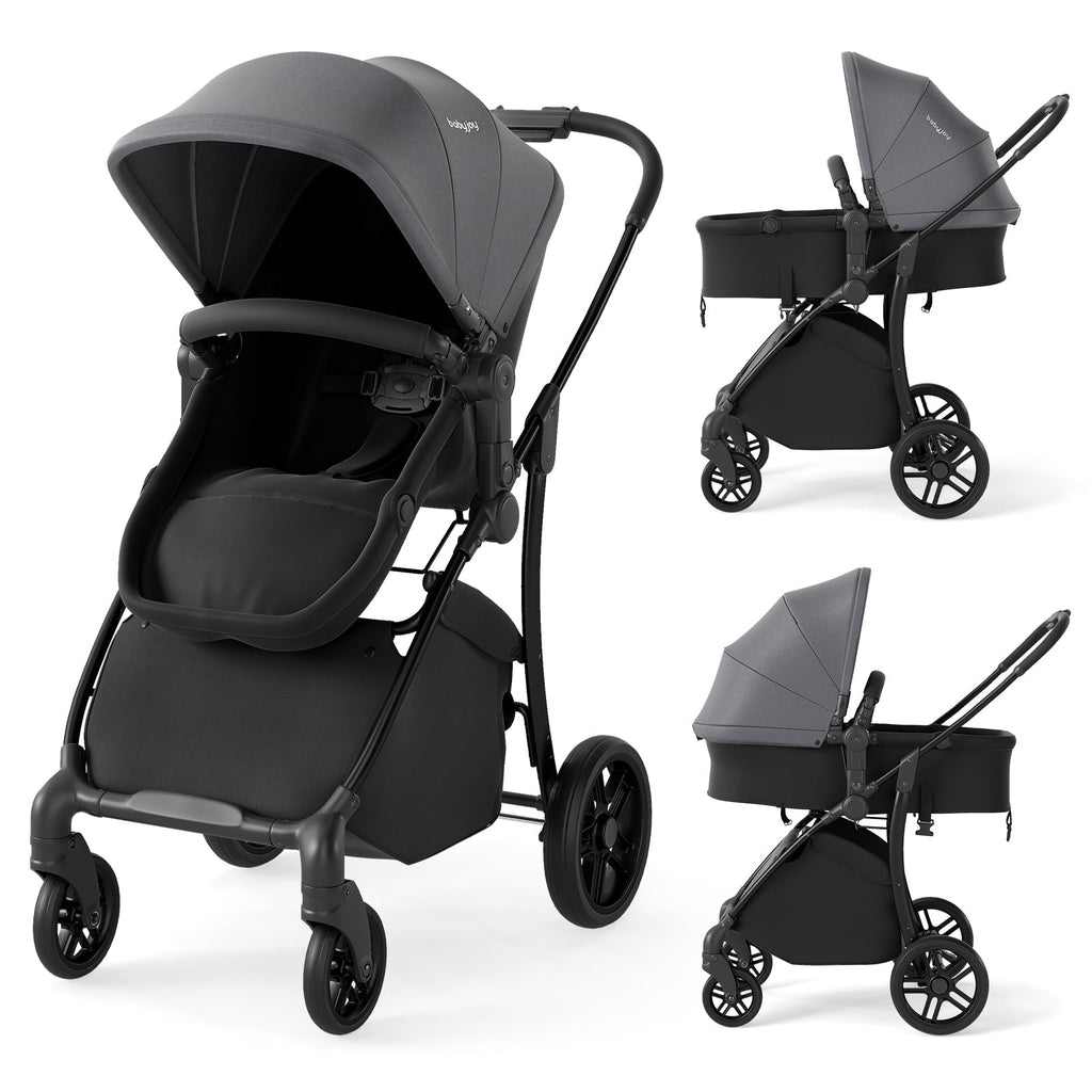 2-in-1 Baby Stroller with Bassinet Mode and Reversible Seat