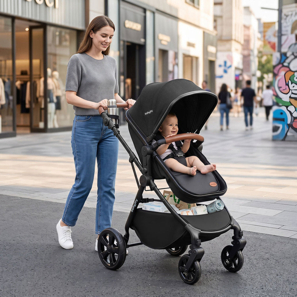2-in-1 Convertible Baby Stroller with Car Seat Adapters