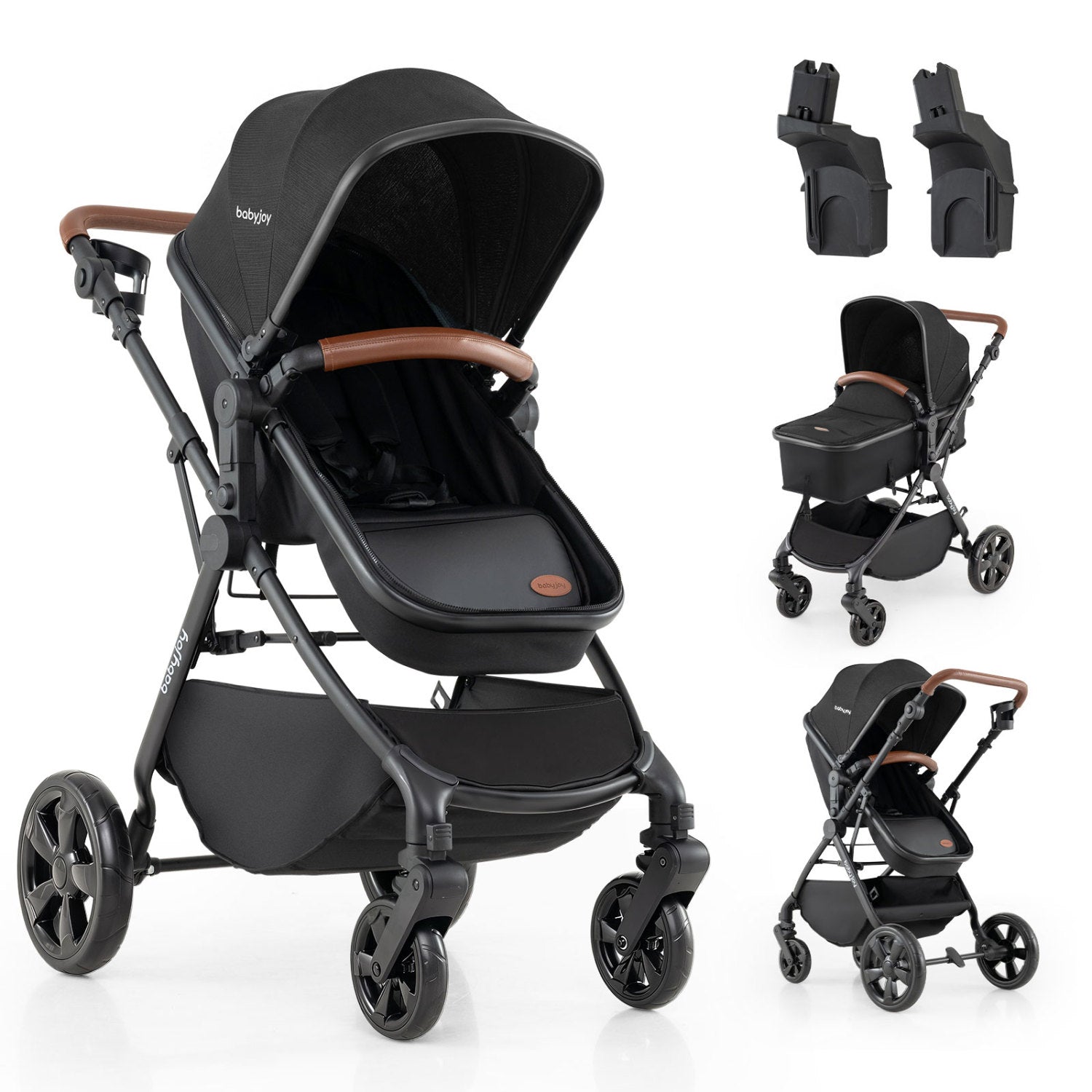 2-in-1 Convertible Baby Stroller with Car Seat Adapters