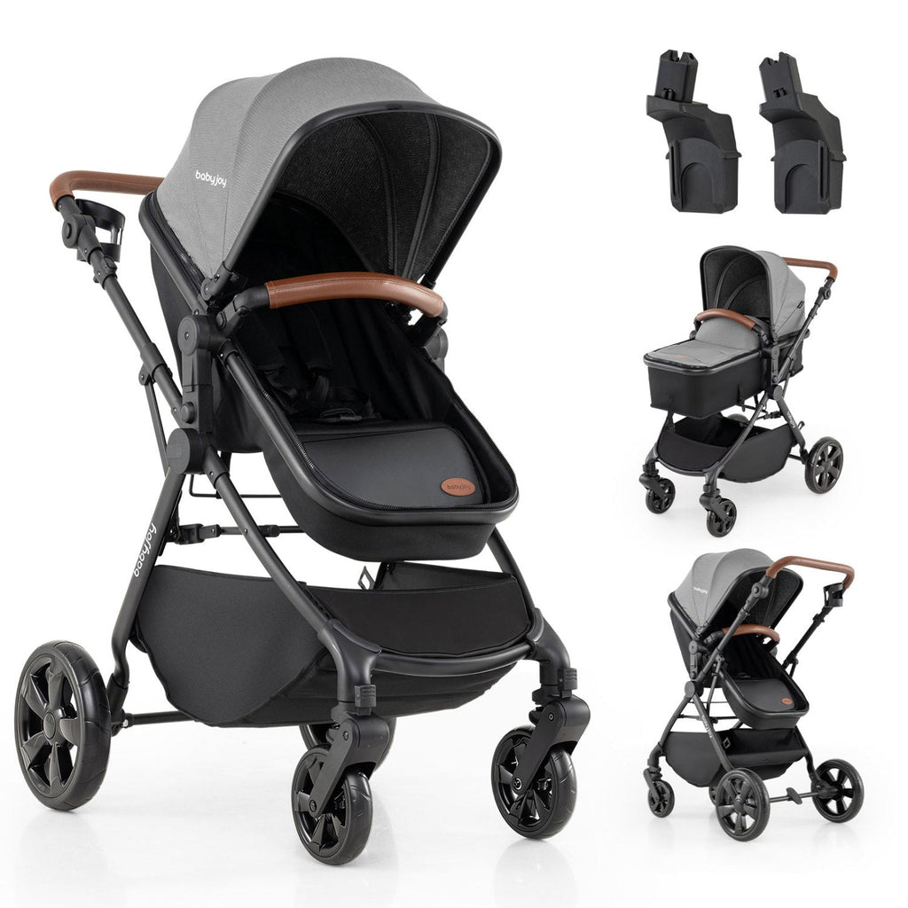 2-in-1 Convertible Baby Stroller with Car Seat Adapters