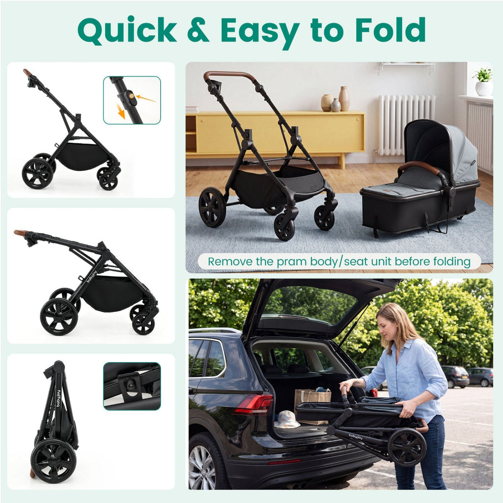 2-in-1 Convertible Baby Stroller with Car Seat Adapters
