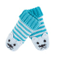 Kids Kitty Cat Stripe Knit Mittens - Soft, Fleece Lined, For Toddlers and Children of All Ages