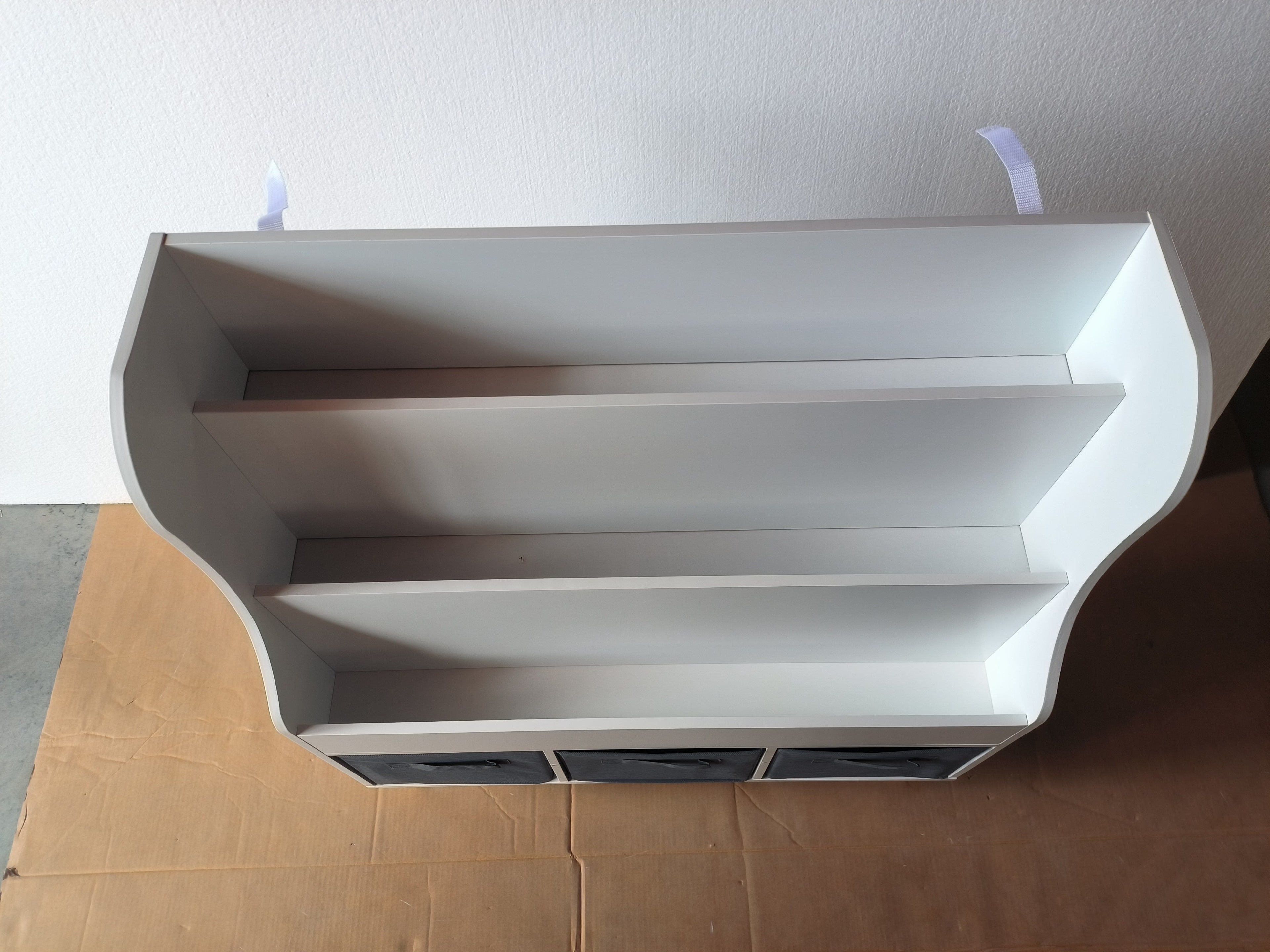 Kids Bookshelf with 3 Fabric Storage Bins