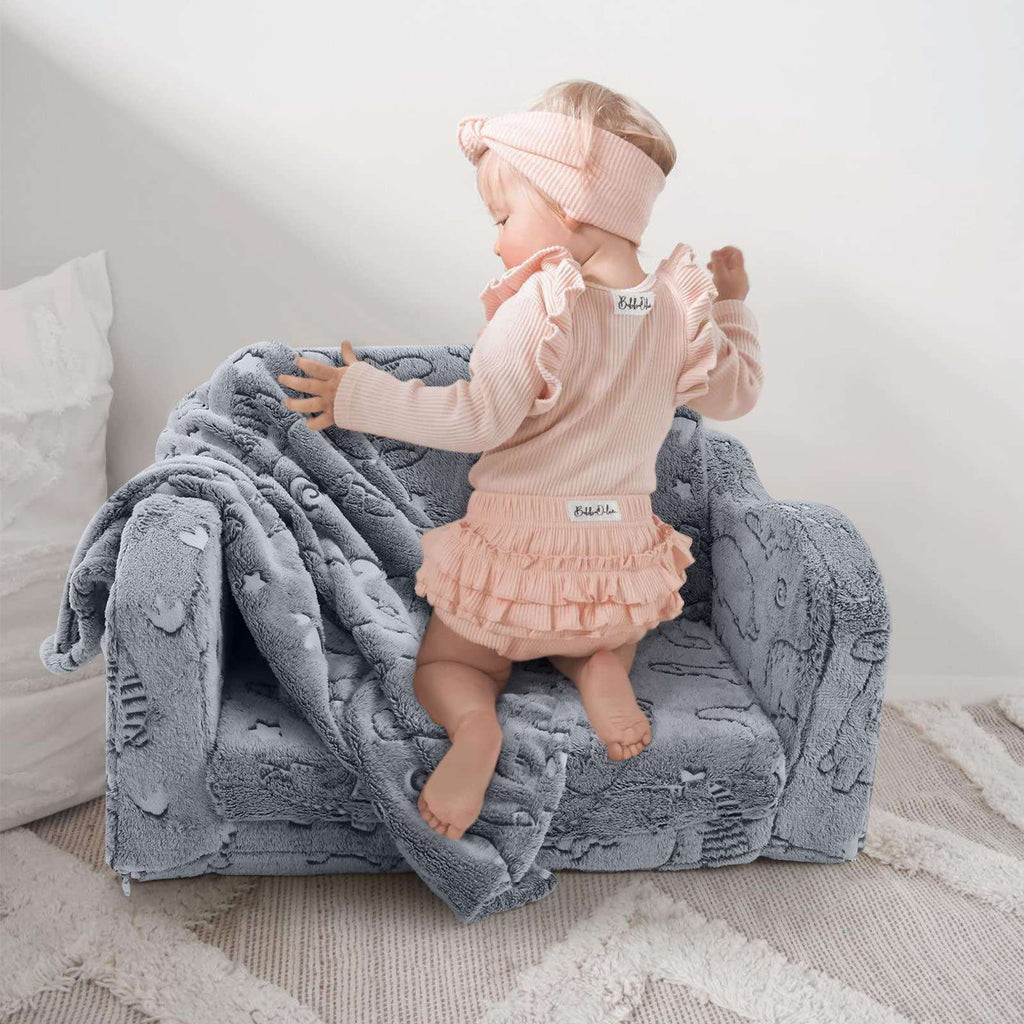 Children's Fold Out Sofa with Blanket