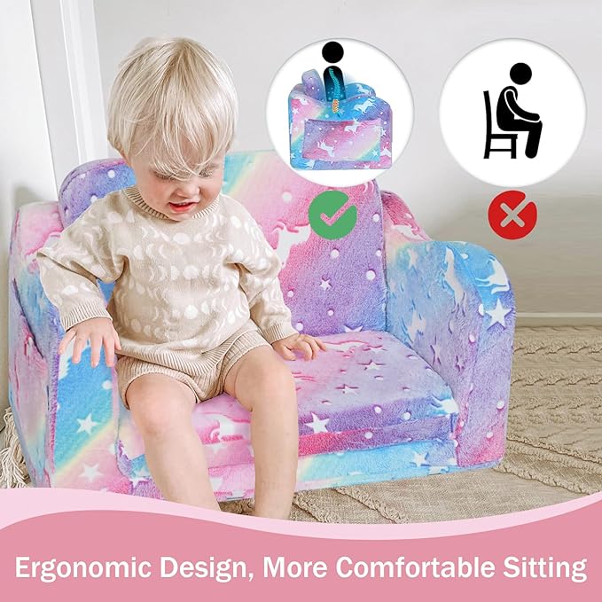 Children's Fold Out Sofa with Blanket