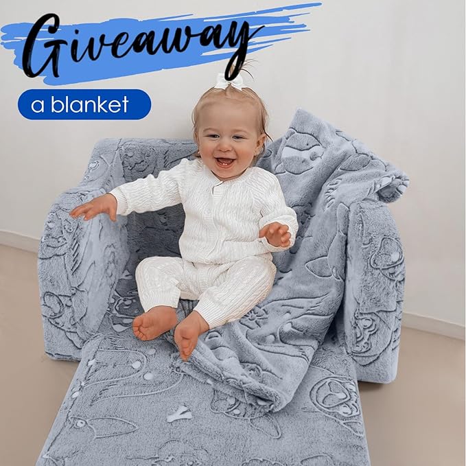 Children's Fold Out Sofa with Blanket