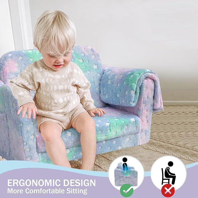 Children's Fold Out Sofa with Blanket
