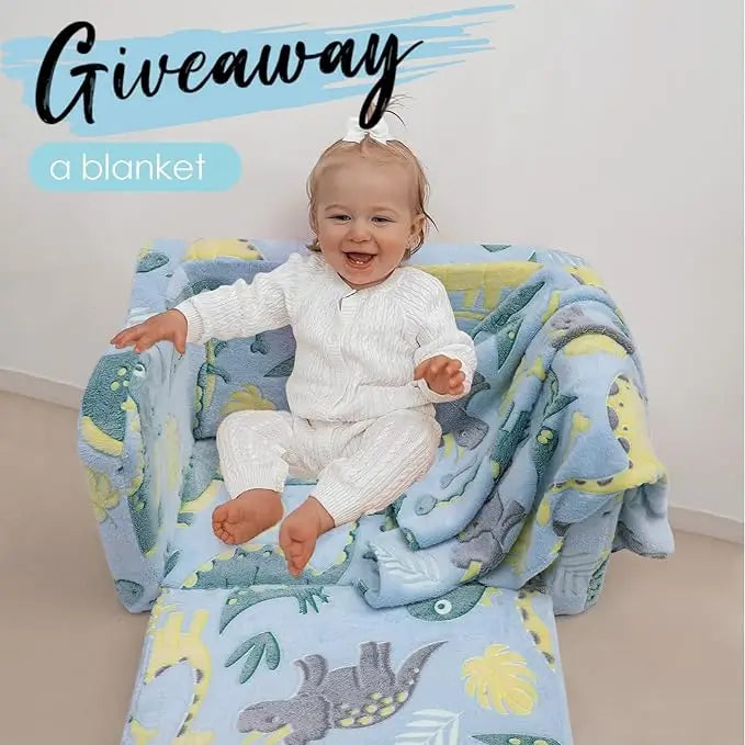 Children's Fold Out Sofa with Blanket