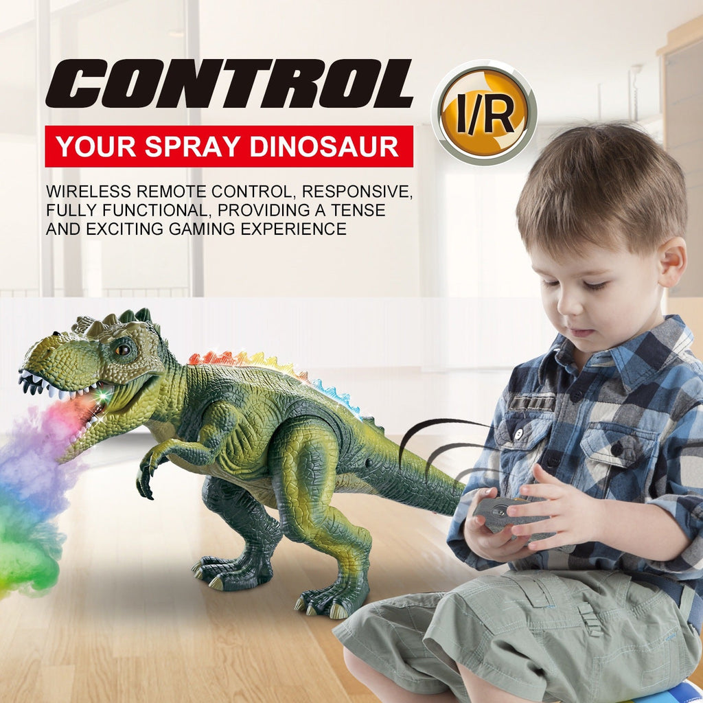Electric Remote-control Dinosaur Toy An Educational Toy With A Mist-spraying Function