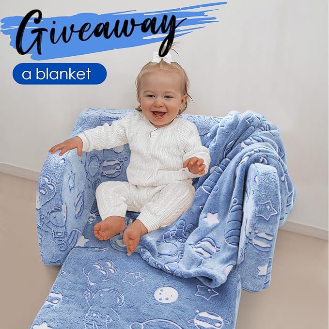 Children's Fold Out Sofa with Blanket