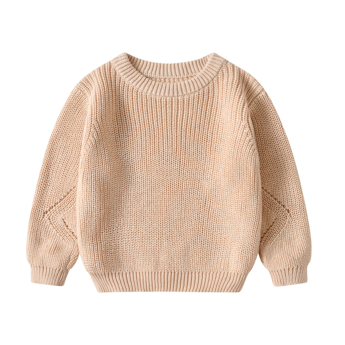 Children's Solid Color Thermal Cotton Knit Sweater