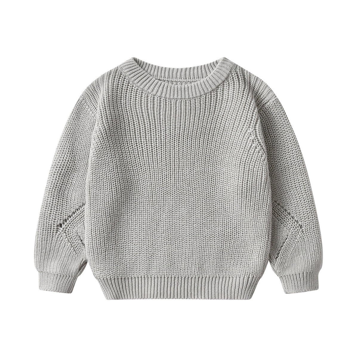 Children's Solid Color Thermal Cotton Knit Sweater
