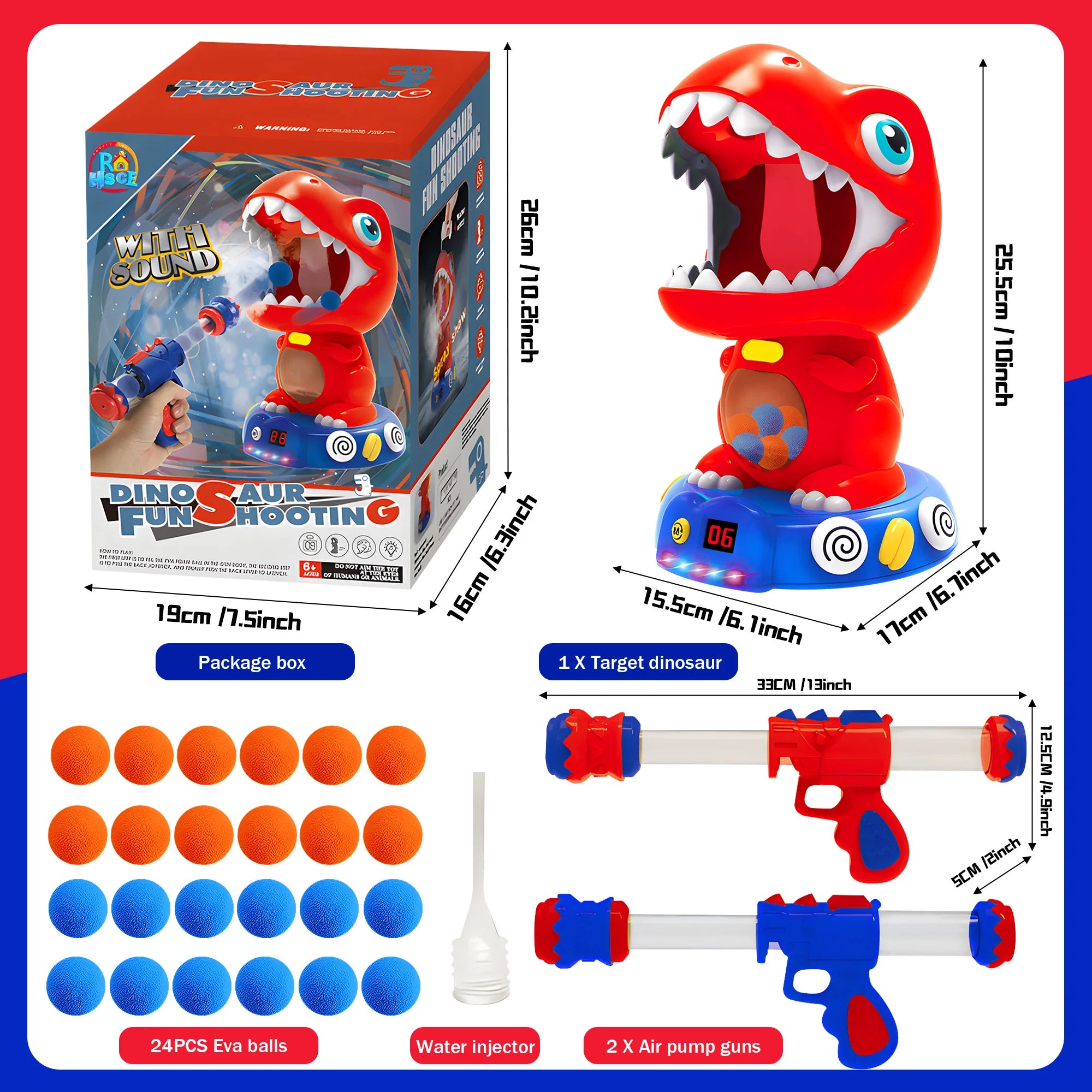 Target Shooting Game Sound - Spray Effect Dinosaur