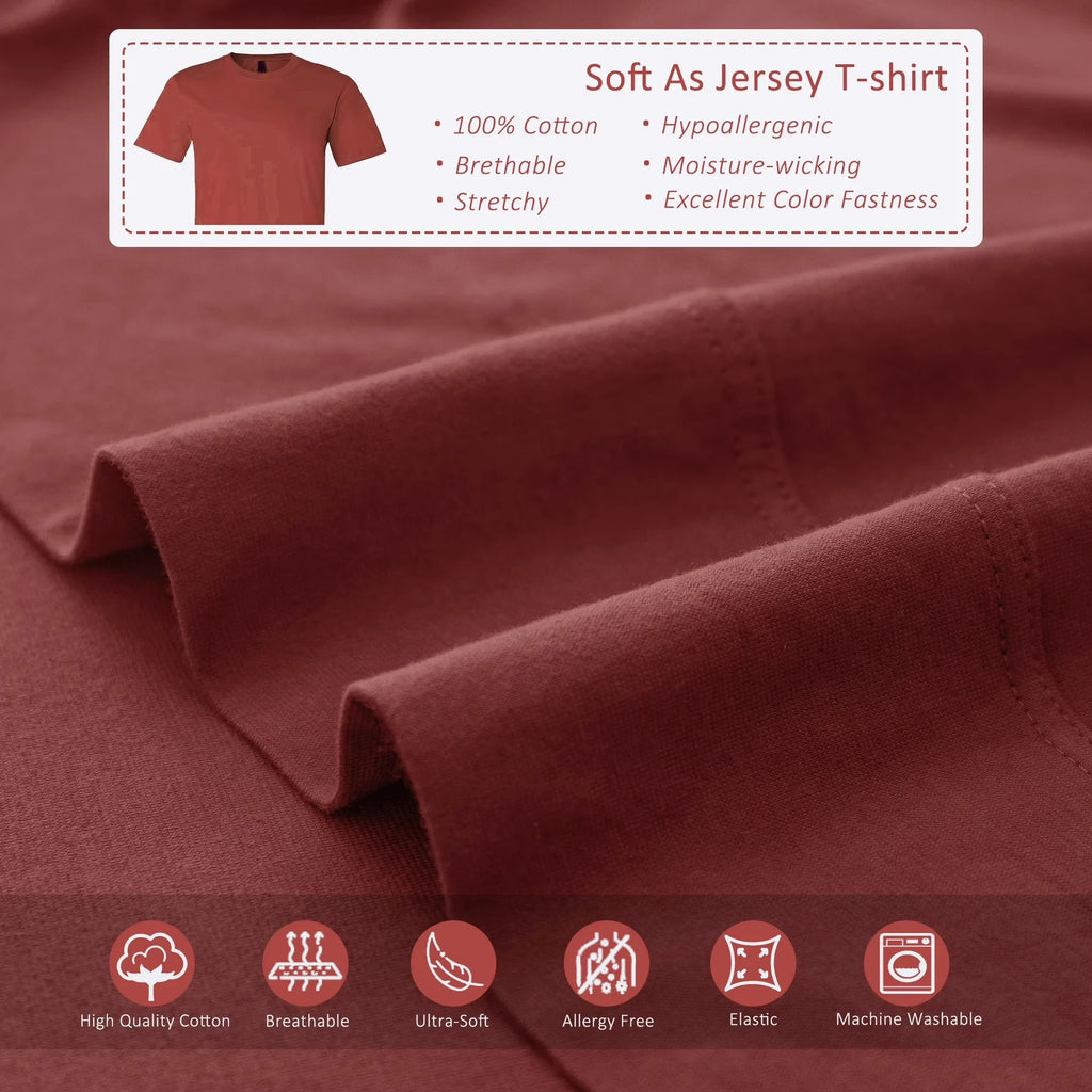4-Piece Cotton Jersey Knit Sheet Set