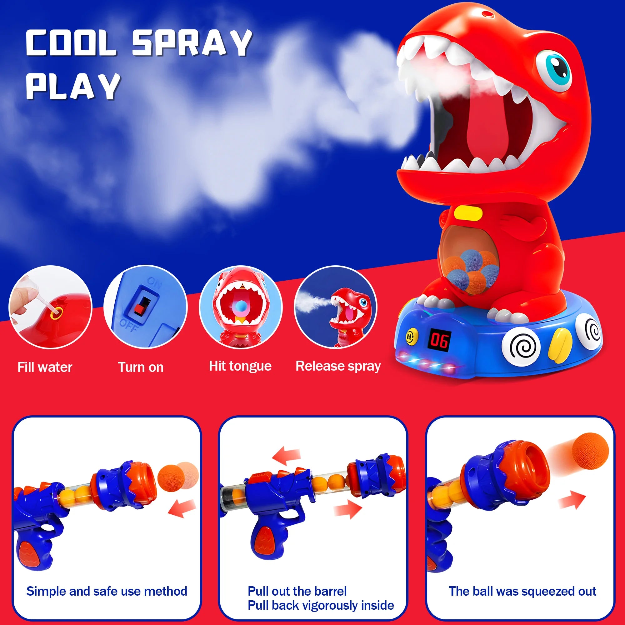 Target Shooting Game Sound - Spray Effect Dinosaur