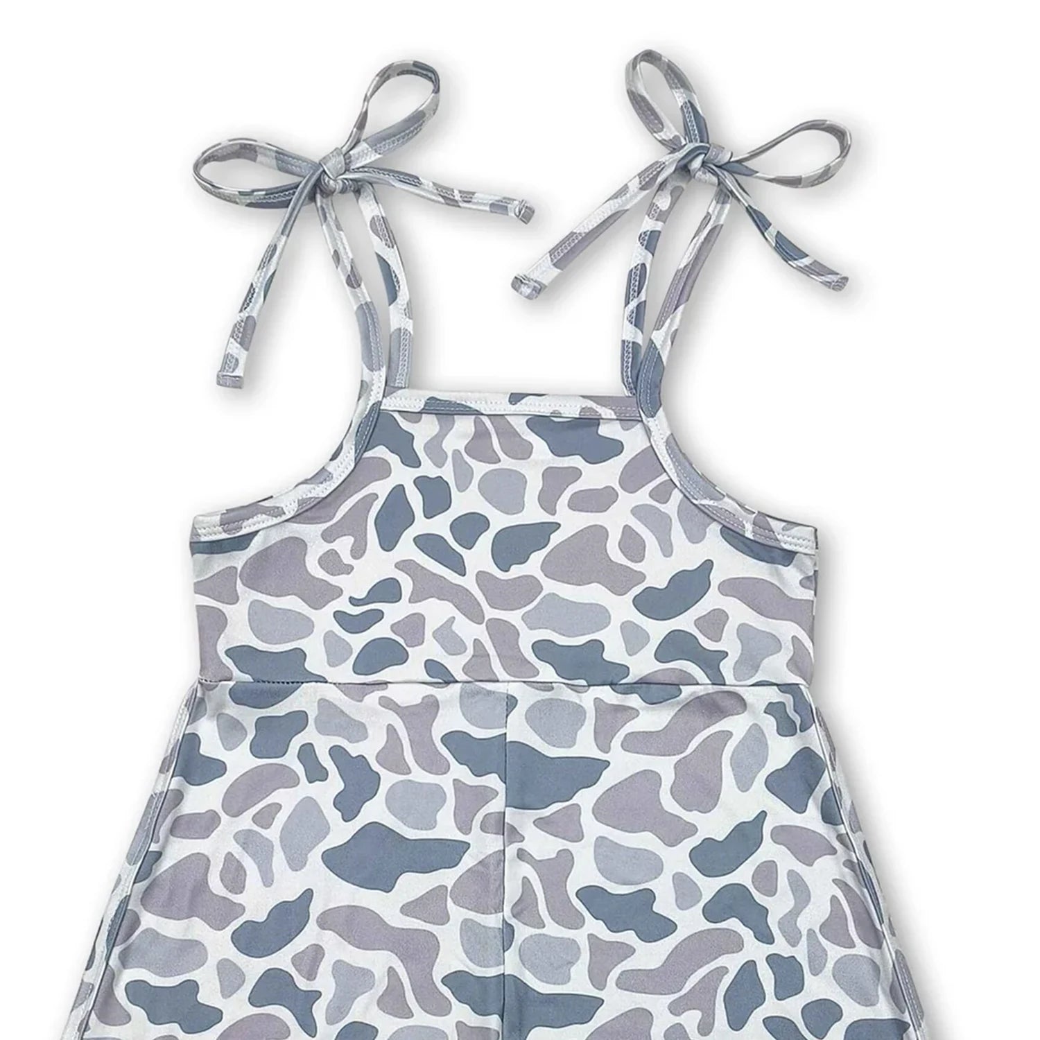 Kids Grey Camo Jumpsuit with Straps