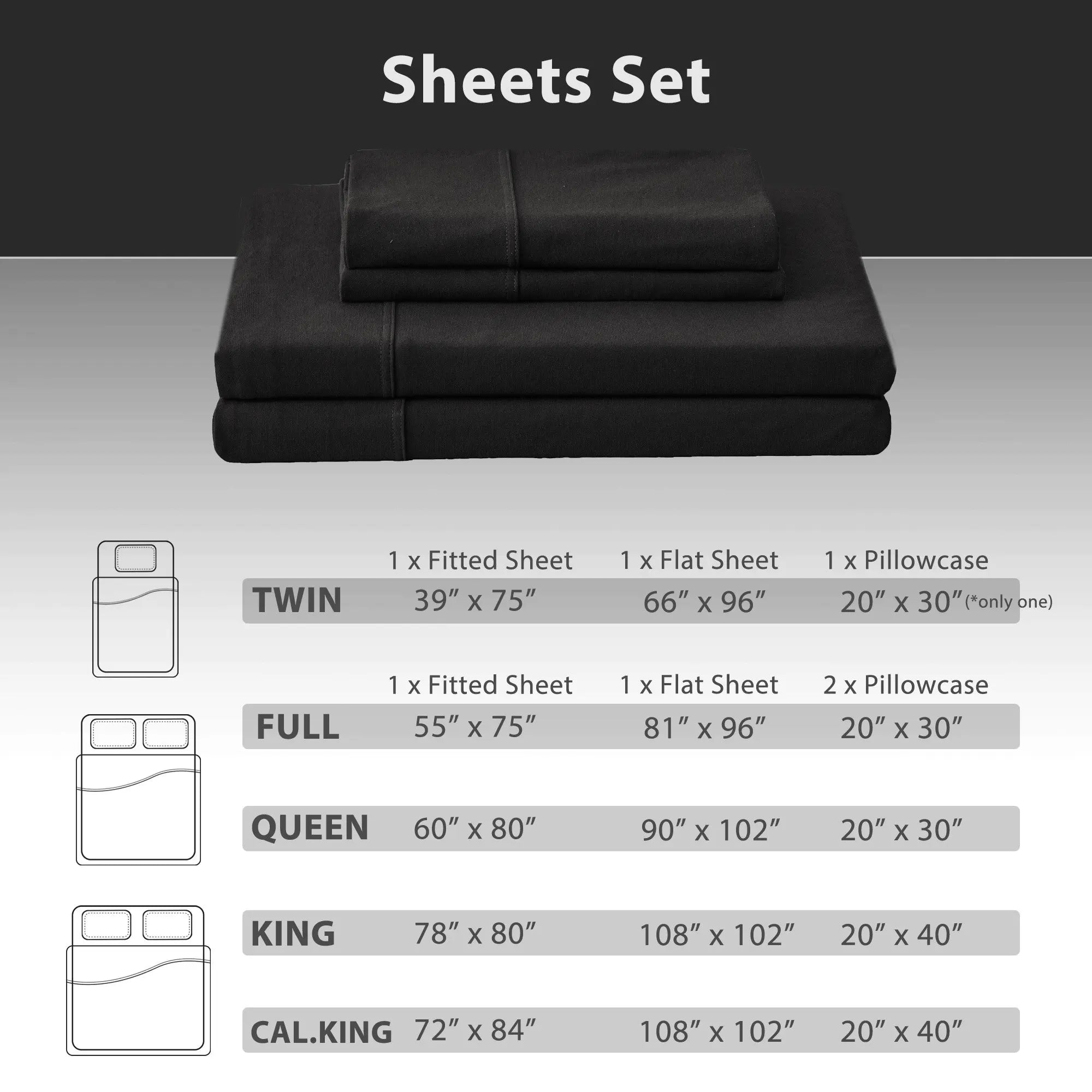 4-Piece Cotton Jersey Knit Sheet Set