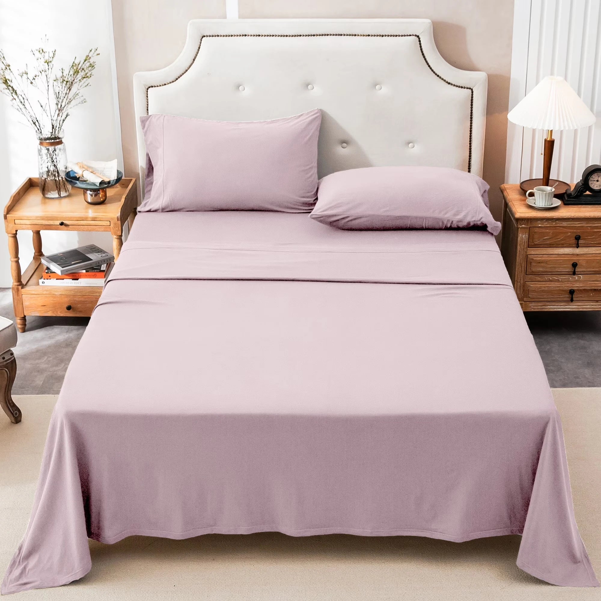 4-Piece Cotton Jersey Knit Sheet Set