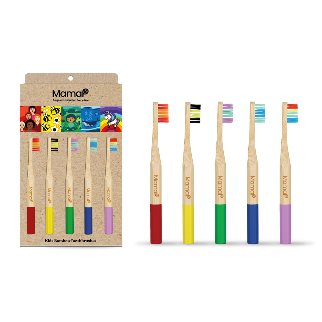 Kids Bamboo Toothbrushes 5-Pack