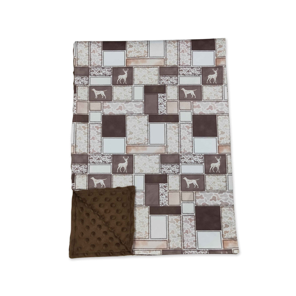 Brown camo duck dog deer hunting baby boy blankets