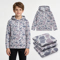 Long sleeves grey camo pocket zipper kids boys fall hoodie