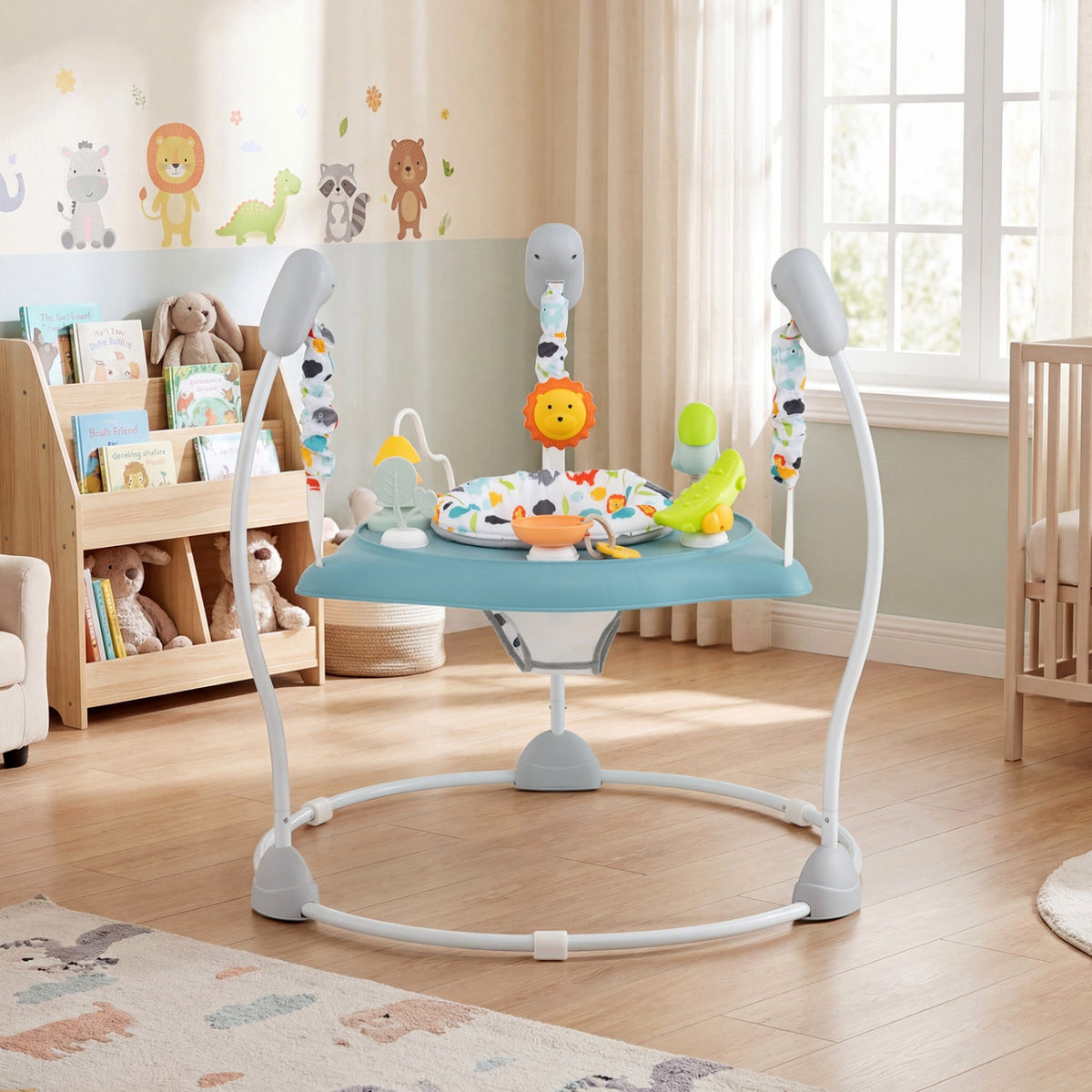 Baby Jump and Play Activity Center with Rotatable Seat and Interactive Toys