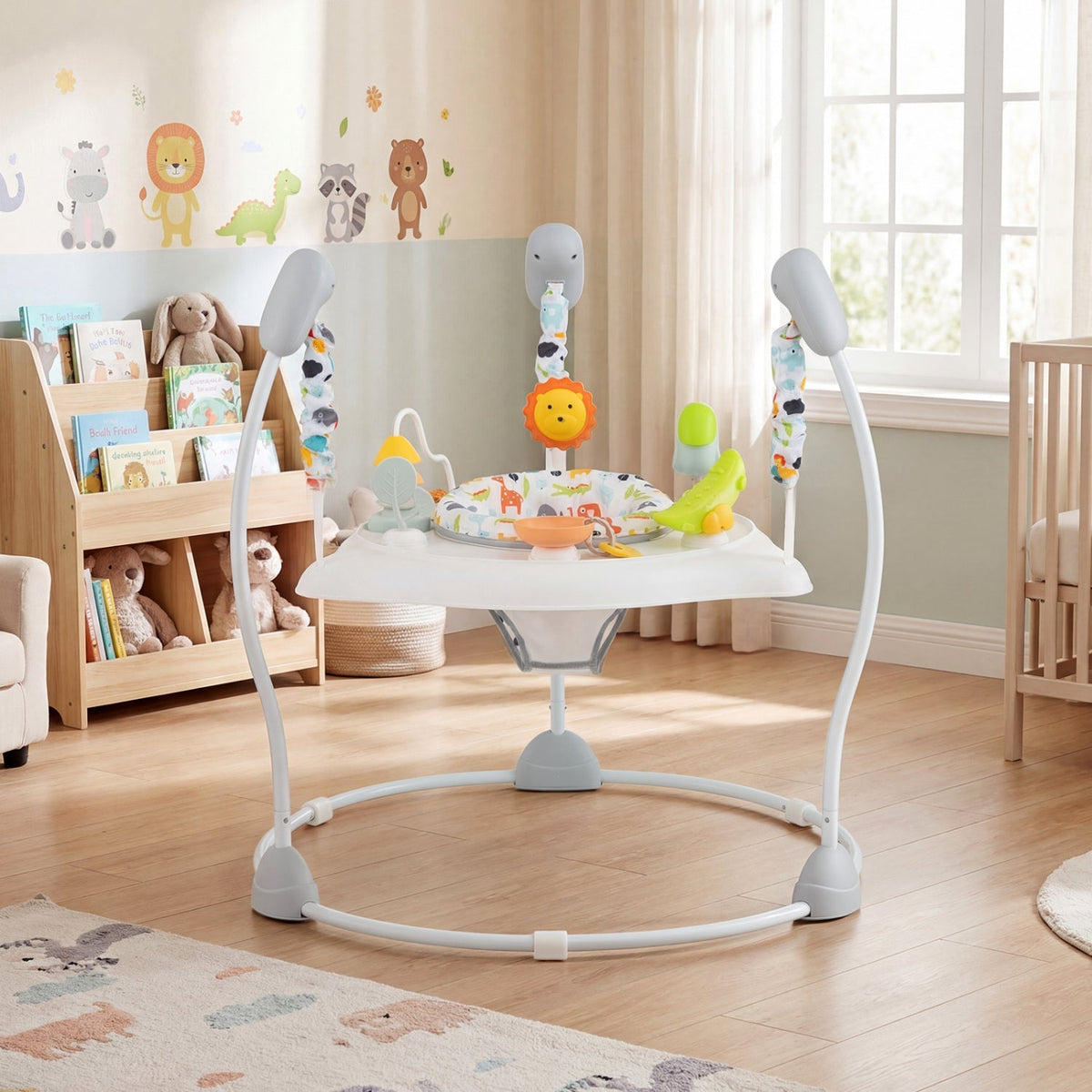 Baby Jump and Play Activity Center with Rotatable Seat and Interactive Toys