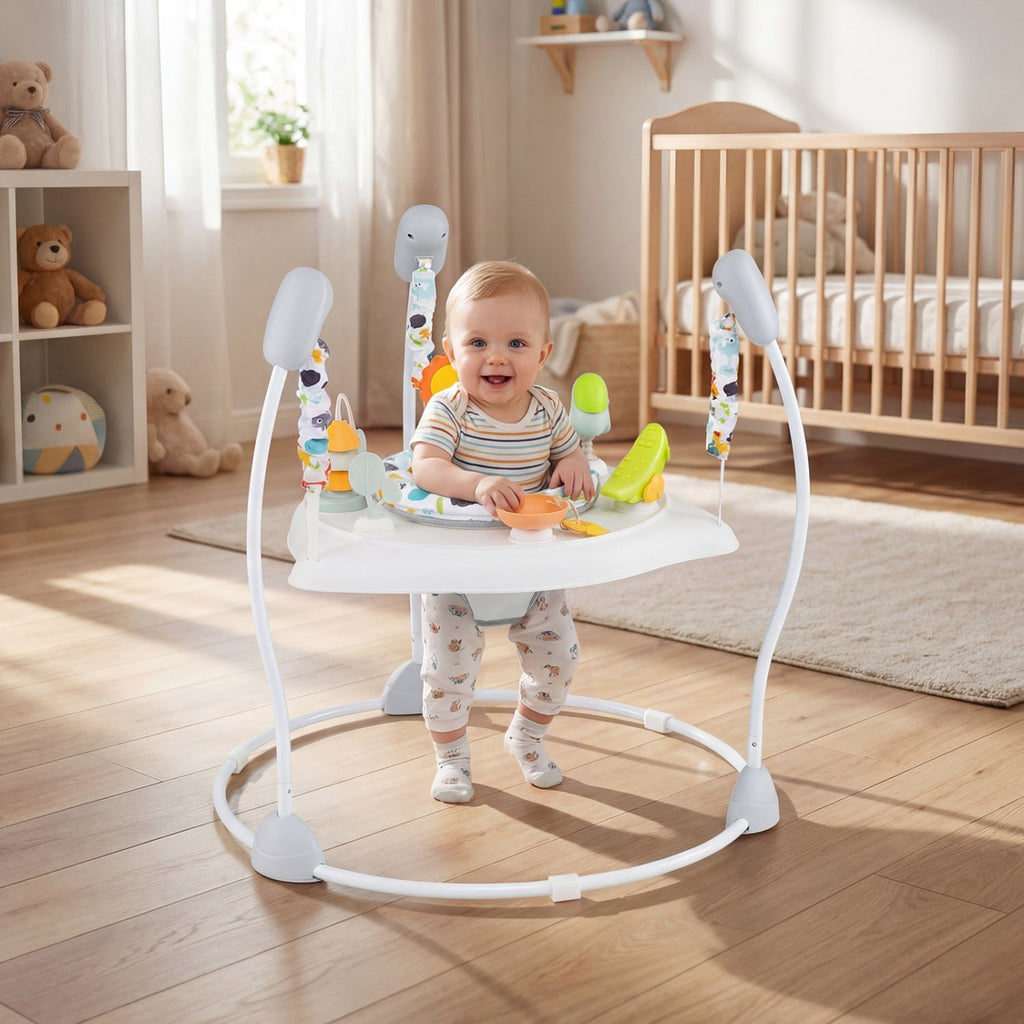 Baby Jump and Play Activity Center with Rotatable Seat and Interactive Toys