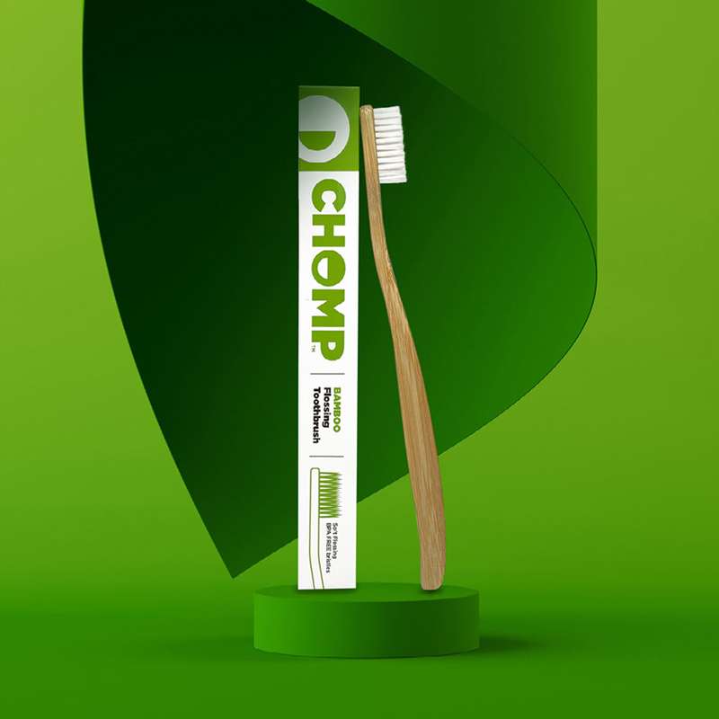 CHOMP Bamboo Flossing Toothbrush 2-Pack