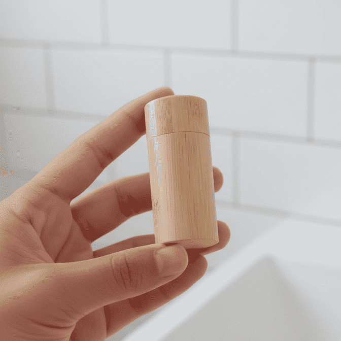 Bamboo Floss Container with Charcoal Dental Floss