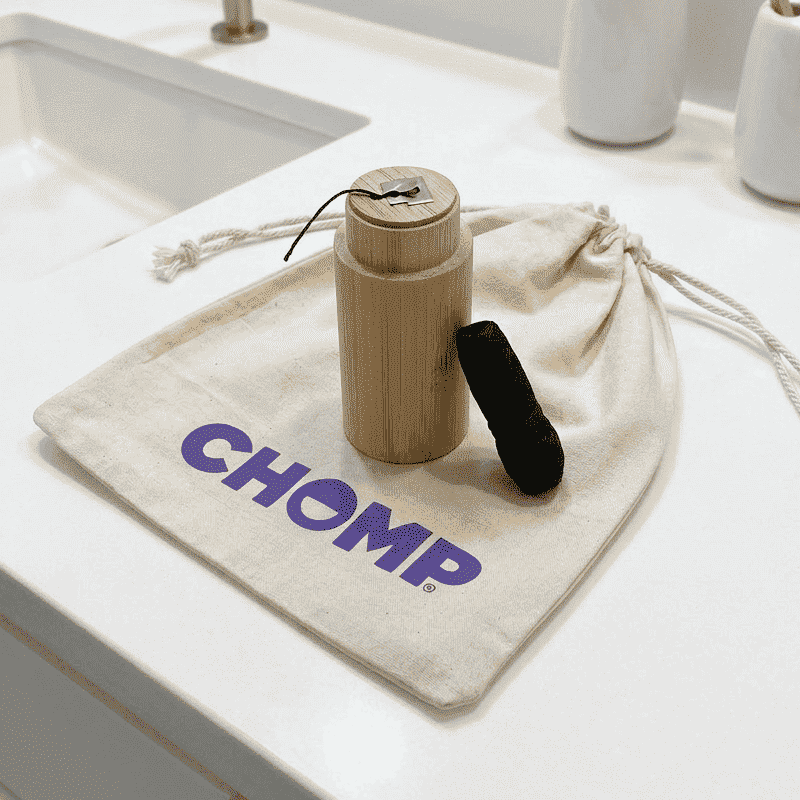 Bamboo Floss Container with Charcoal Dental Floss
