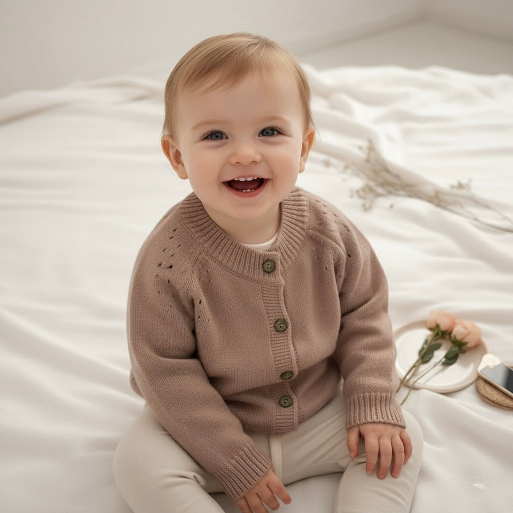 Premium Kids' Organic Cotton Cardigan | Made in Peru