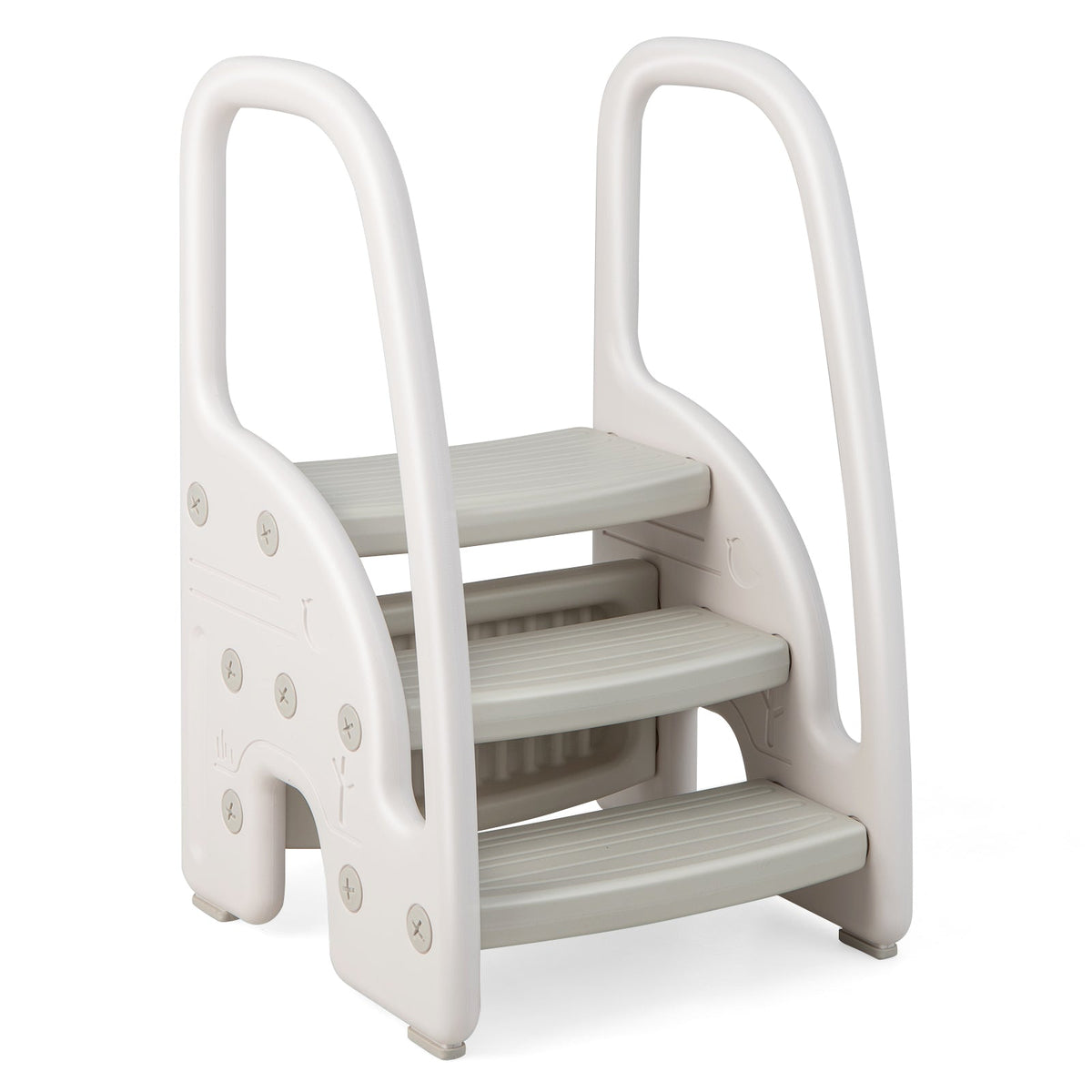 3-Step Stool with Safety Handles and Non-slip Pedals for Toddlers