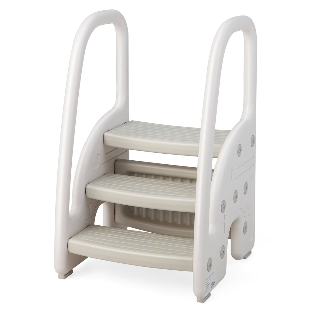 3-Step Stool with Safety Handles and Non-slip Pedals for Toddlers