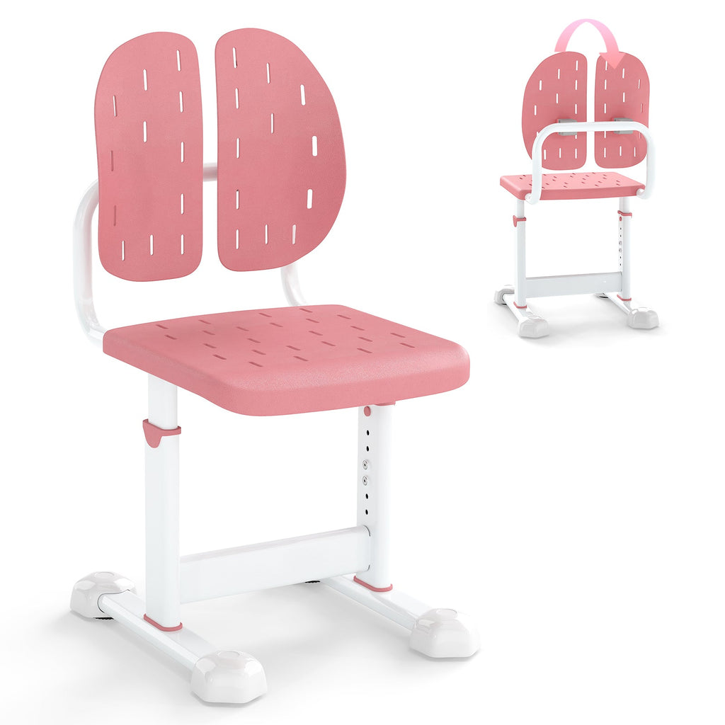 Height-adjustable Kid's Study Chair with Double Back Support and Breathable Seat for 3+ Years Old