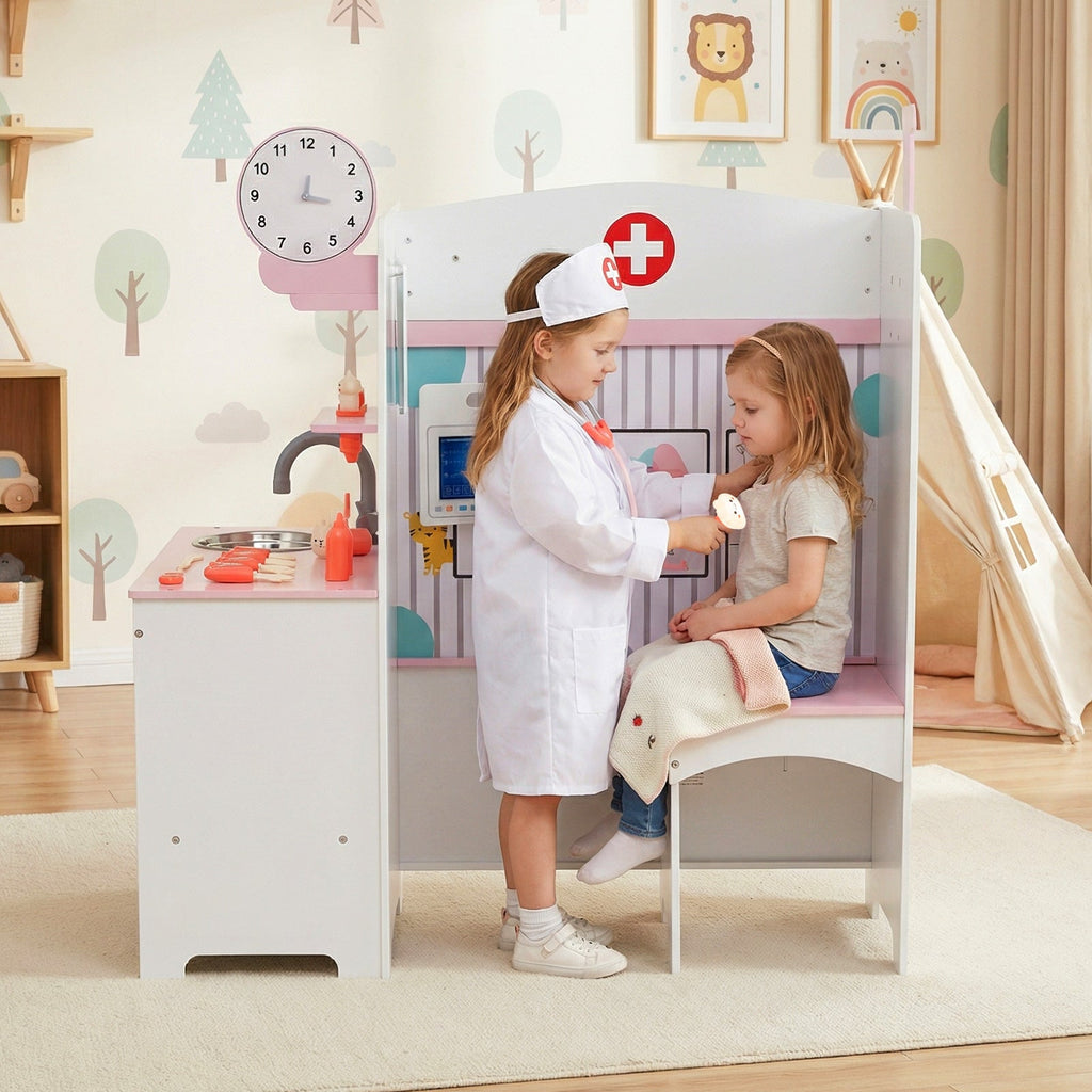 Kids Doctor Play Set with Adjustable Height Bar