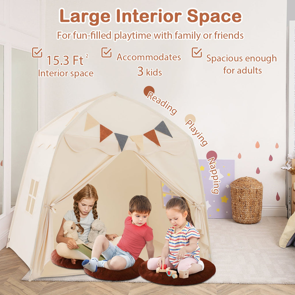 Kids Play Tent Bed Tent with String Lights Extra Large Playhouse Tent