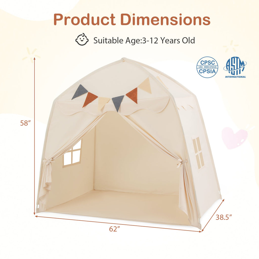 Kids Play Tent Bed Tent with String Lights Extra Large Playhouse Tent