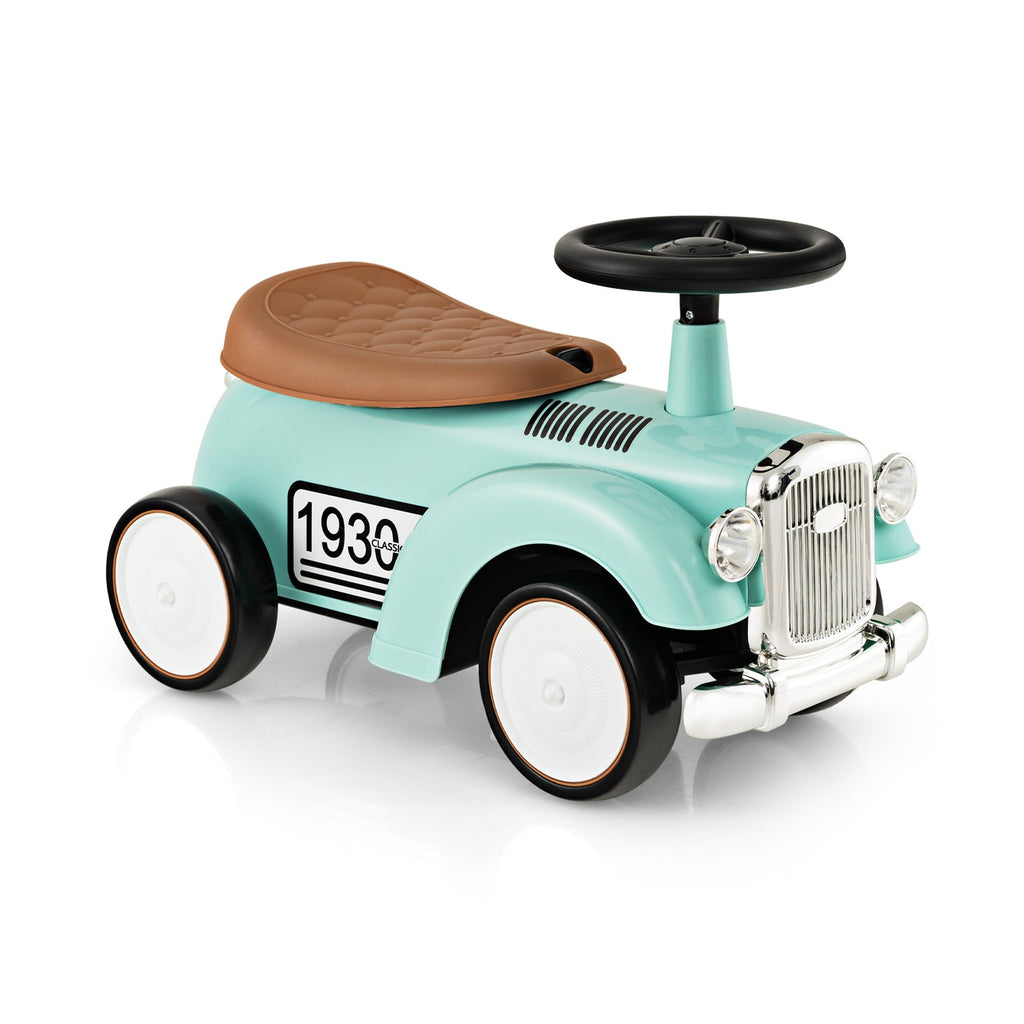 Kids Sit to Stand Vehicle with Working Steering Wheel and Under Seat Storage