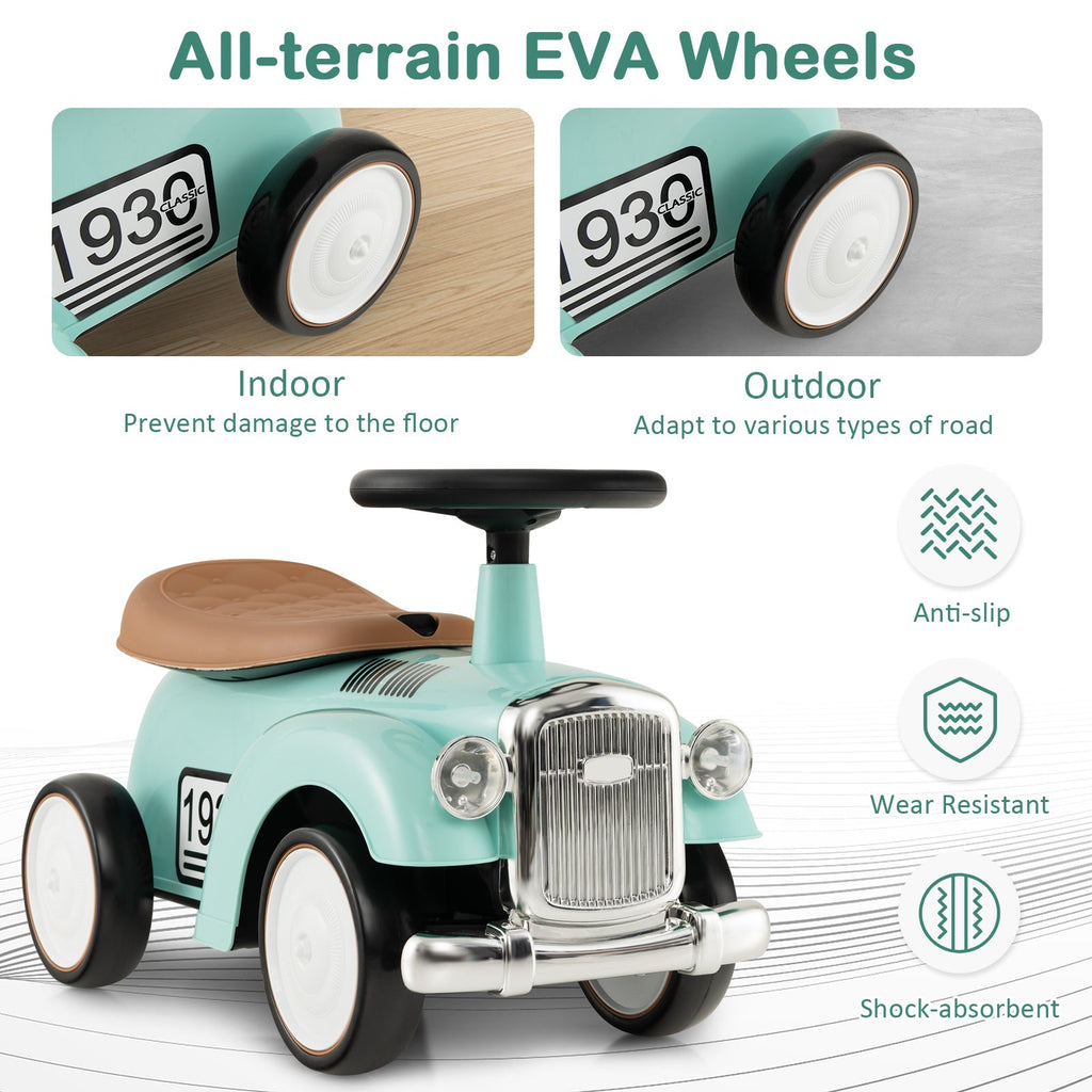 Kids Sit to Stand Vehicle with Working Steering Wheel and Under Seat Storage