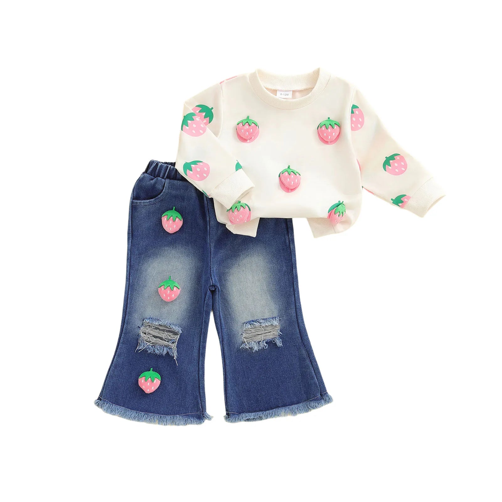 3D Watermelon Print Sweater Distressed Jeans Outfit