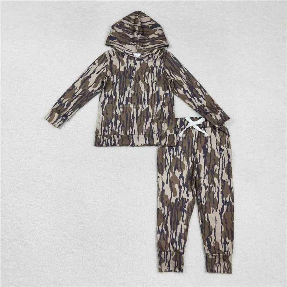 Camouflage Hooded Shirt And Hunting Pants Set
