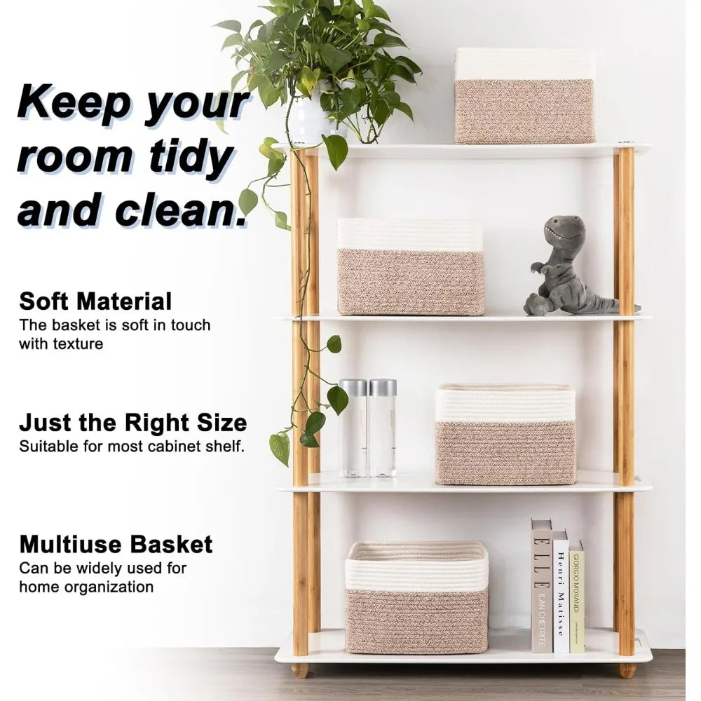 Four Pack Woven Storage Baskets