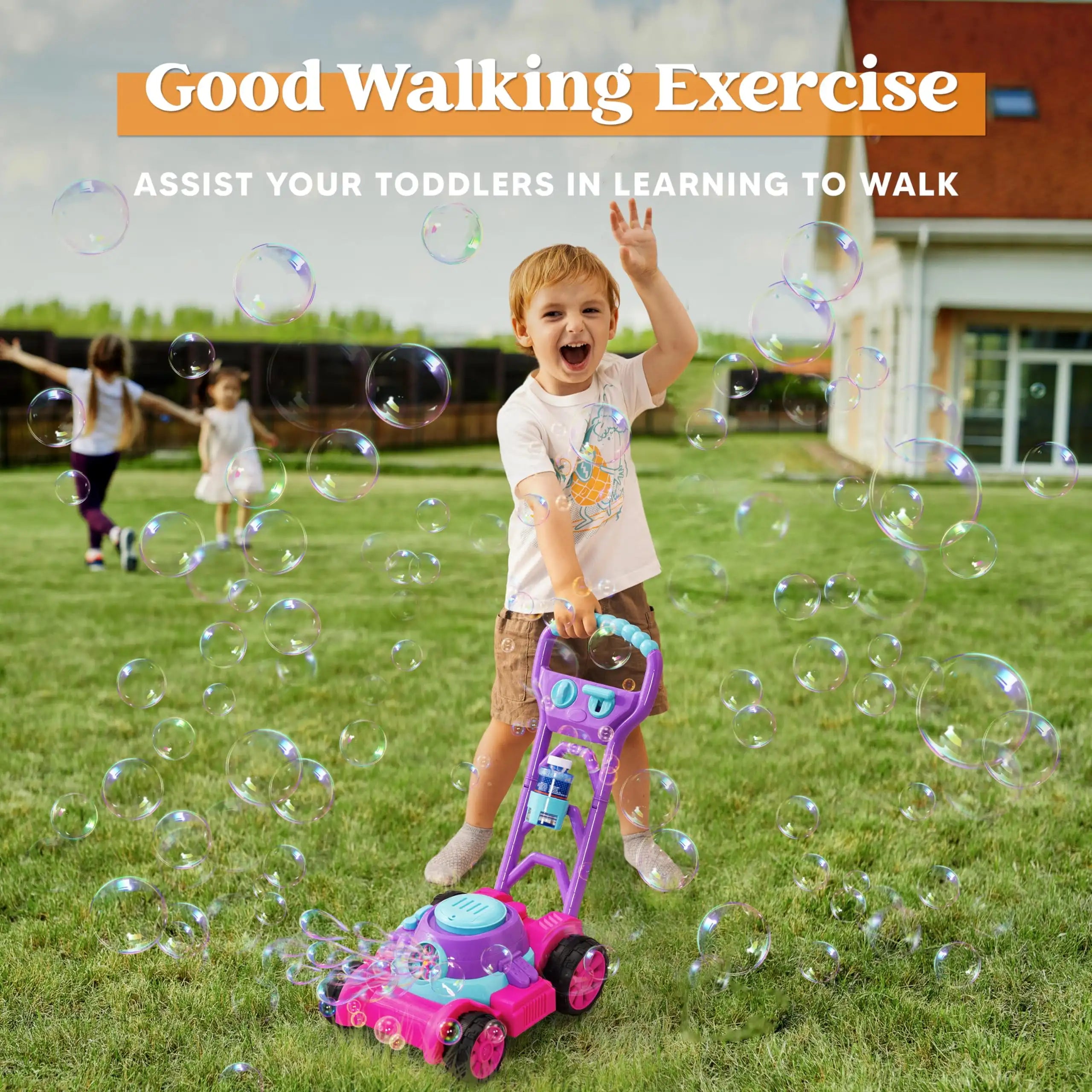 Bubble Machine Lawn Mower for Kids
