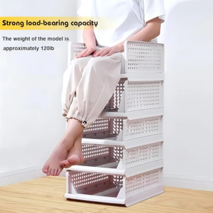 5 Pack Stackable Closet Storage